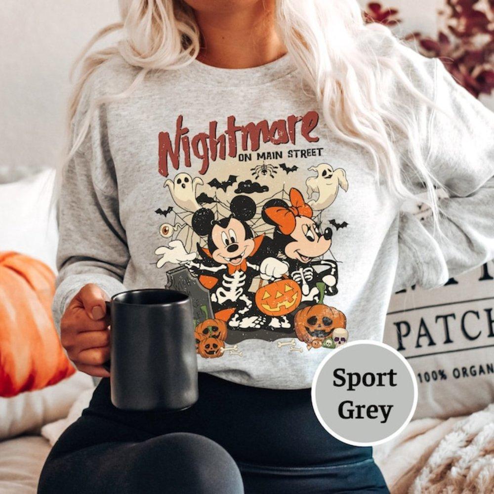 Mickey Minnie Dsney Halloween Nightmare On Main Street SweatShirt